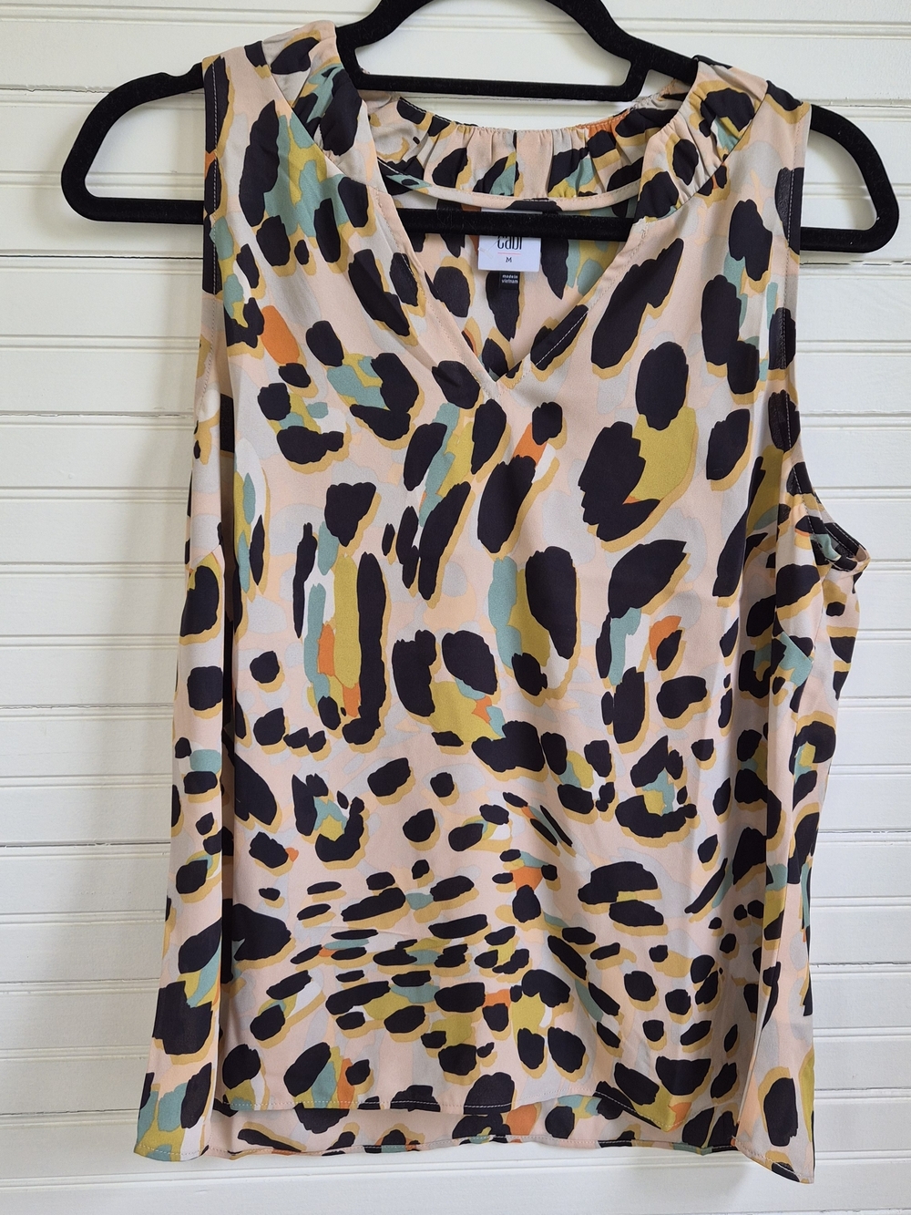 CAbi - NWOT Blush Multi Animal-Print V-Neck Camisole